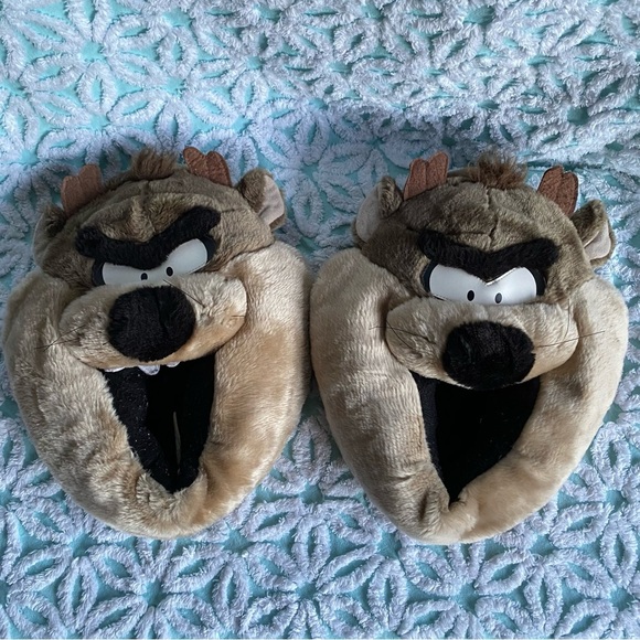 Vintage Taz Tasmanian Devil from Looney Toons Slippers & Plush lot Warner Bros - Picture 12 of 12